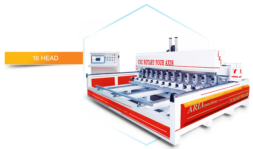 16-Head Rotary CNC Wood Carving Machine
