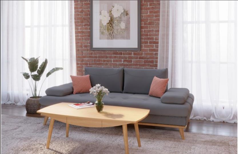 SILVAR , Beech-Veneered Coffee Table with Soft-Close Storage Drawer