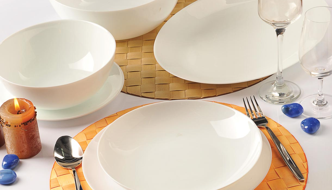 Decorated Opal Dinnerware & Serving Set  Multiple Designs