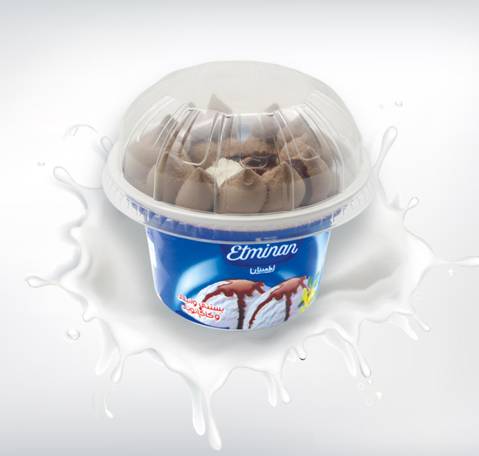 Mixed Flavor Pasteurized & Homogenized Cup Ice Cream (Vanilla Cocoa / Vanilla Saffron)
