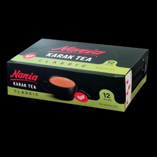 Nania Classic Cardamom-Flavored Cracked Tea – 12 Single-Serving Sachets