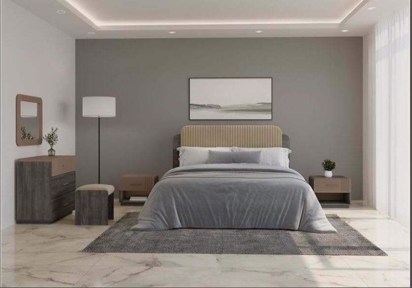 ORAMAN , Post-Modern Upholstered Bedroom Set with Soft-Close Storage