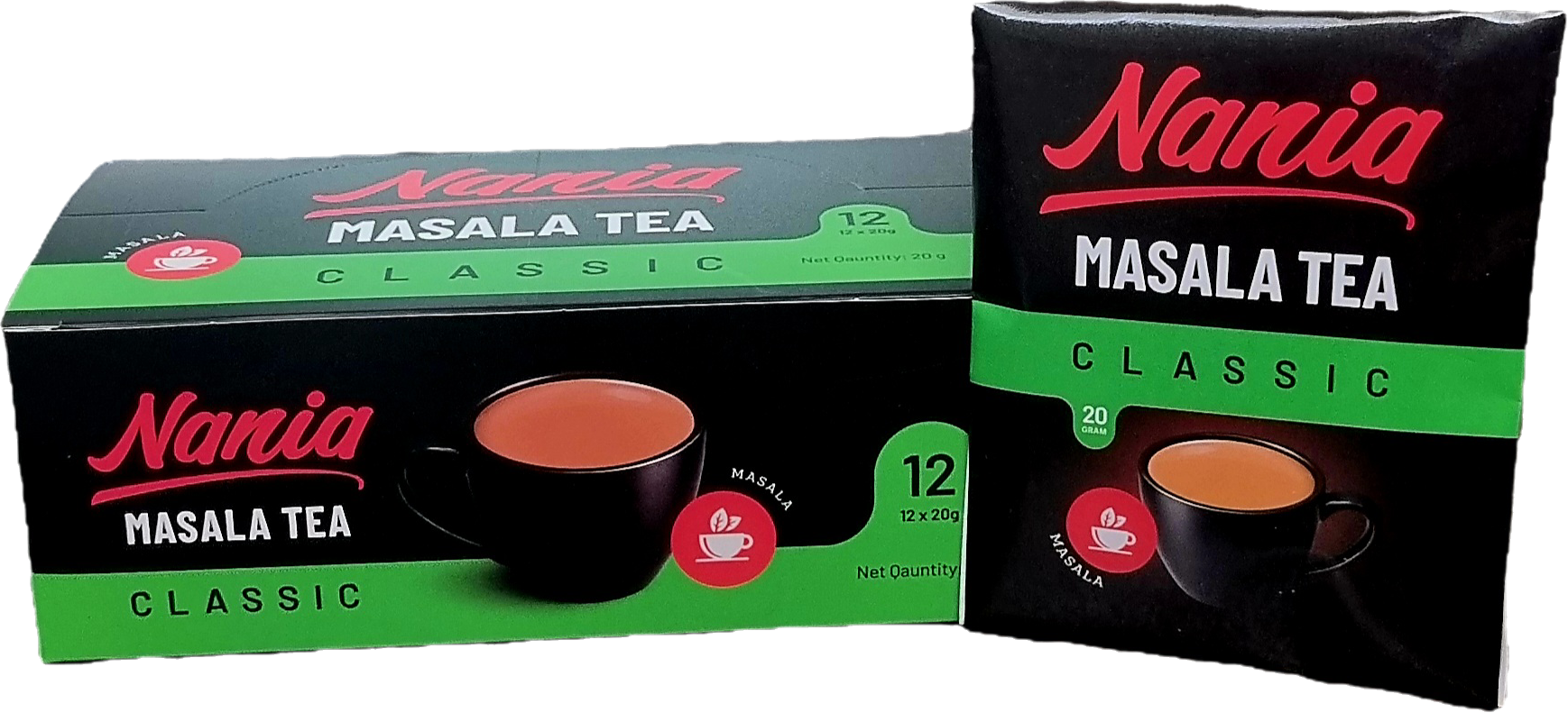Nania Classic Cardamom-Flavored Cracked Tea – 12 Single-Serving Sachets