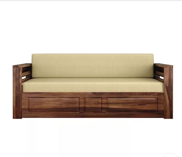 Zed Design Artin Modern Solid Natural Wood Convertible Sofa Bed, 220 cm