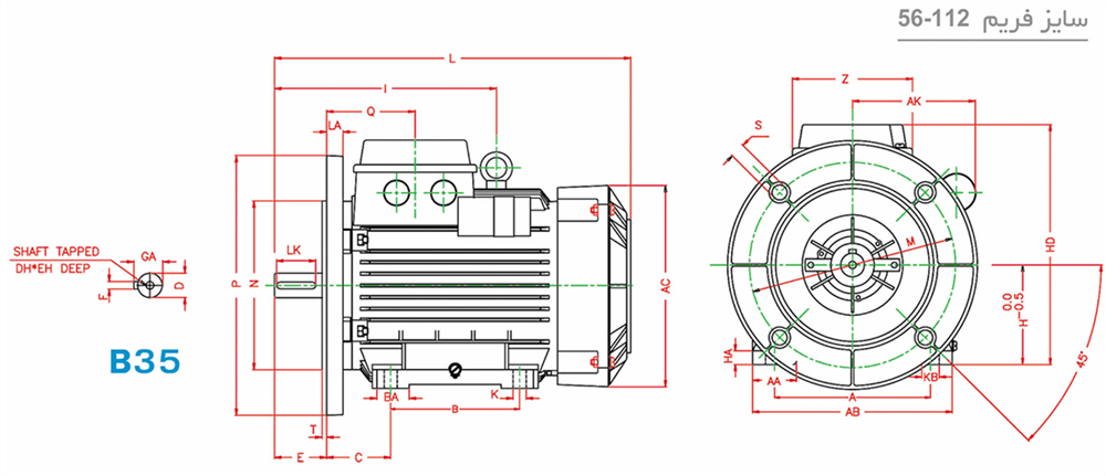 Single-speed single-phase induction electromotor with aluminum frame CR90L4A 1.1-1500 54F IE2