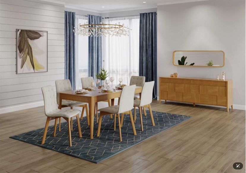 LADIZ , Modern Textured Beech-Veneered Console Table