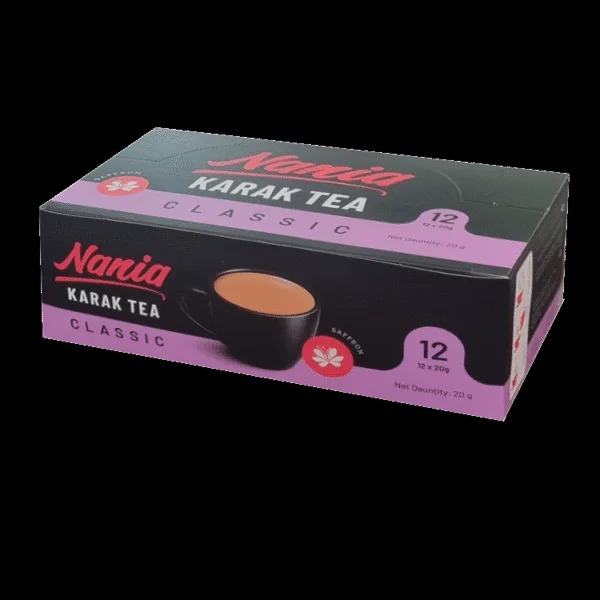 Nania Classic Saffron-Flavored Cracked Tea – 12 Single-Serving Sachets