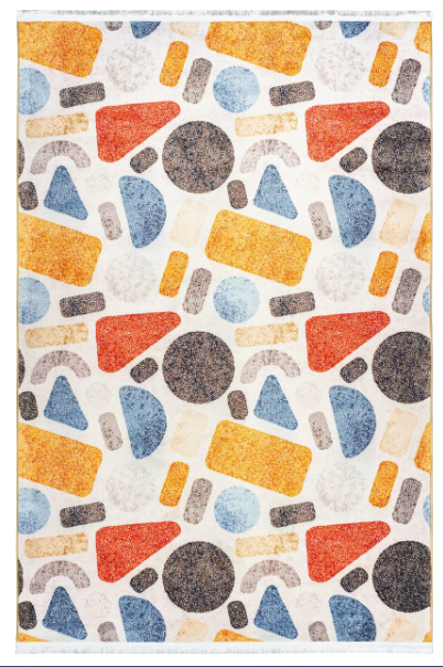 Pile Material Polyester-Polyogen Rug, Modern Collection -White 25AA0090