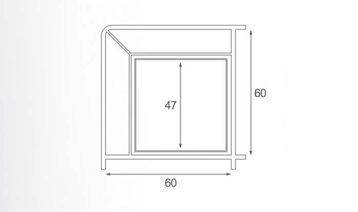 hollow square section 60mm