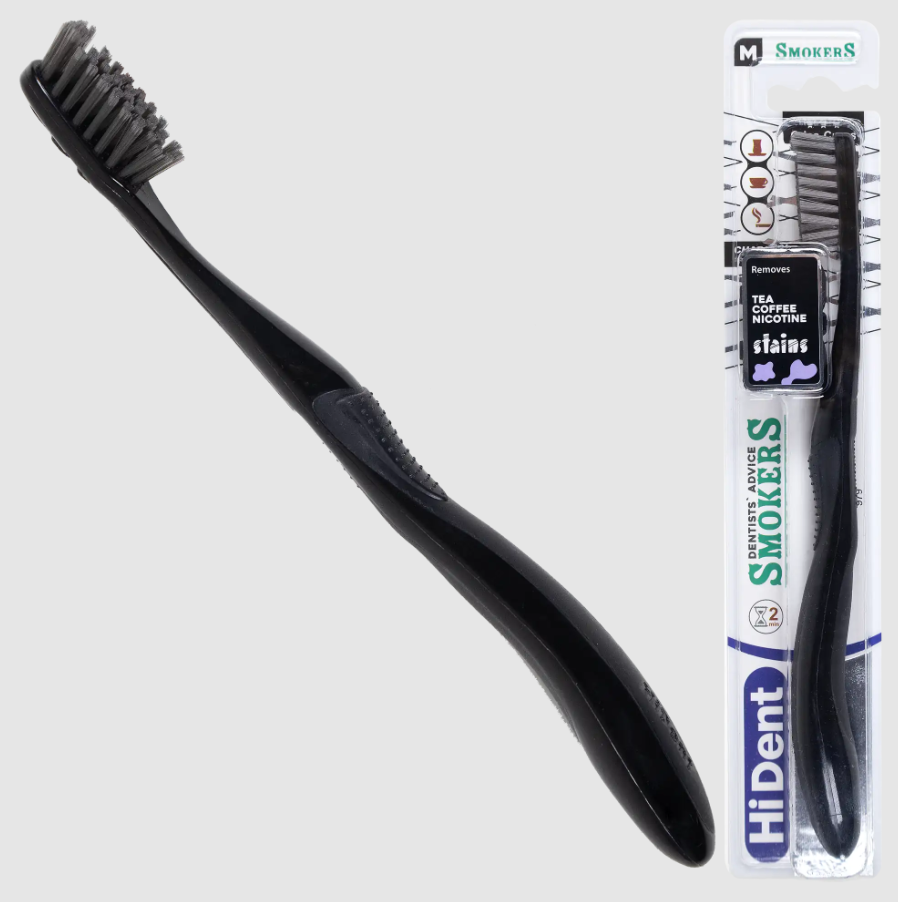 HiDent Smokers medium toothbrush with cap