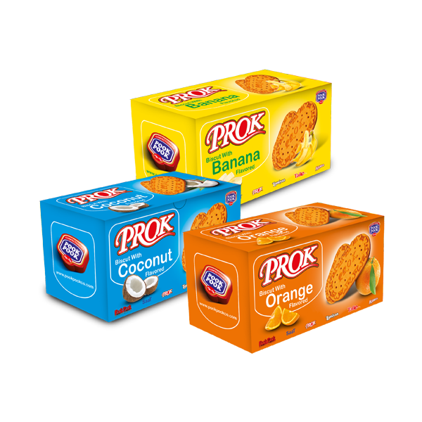 PROK Flavored Biscuit- Banana / Coconut / Orange (Family & Large Box Series)