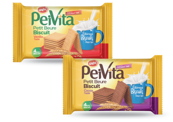 PeiVita Petit Beurre Biscuit   Vanilla & Cocoa Flavors