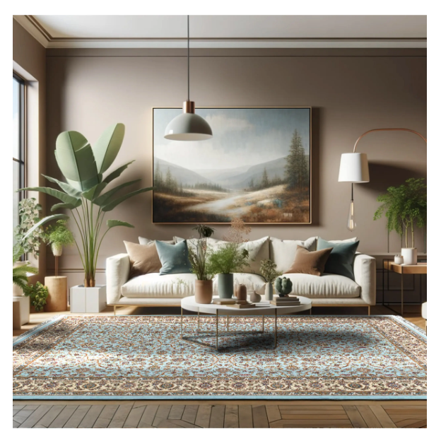 Pile Material Acrylic Rug, Classic Collection-Blue 2000010140