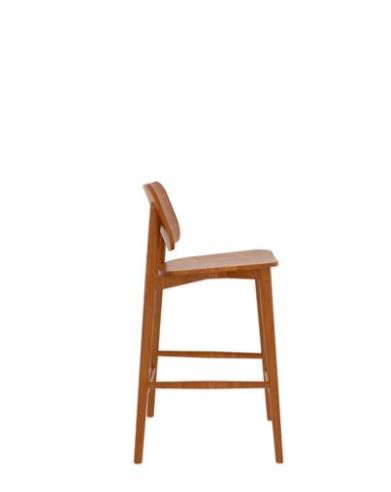 SUREEN , Modern Beech Wood Bar Stool with Plywood Backrest