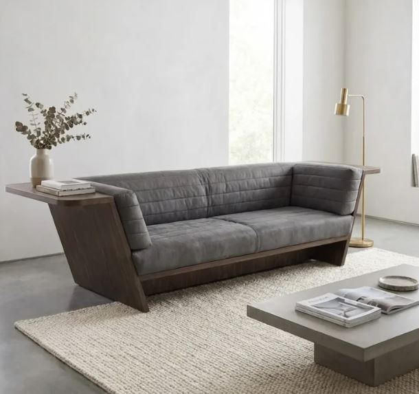 Zed Design Liana Modern 3-Seater Solid Natural Wood Sofa with 3.5 cm Wooden Frame, Upholstered Cushions & Hypoallergenic Finish