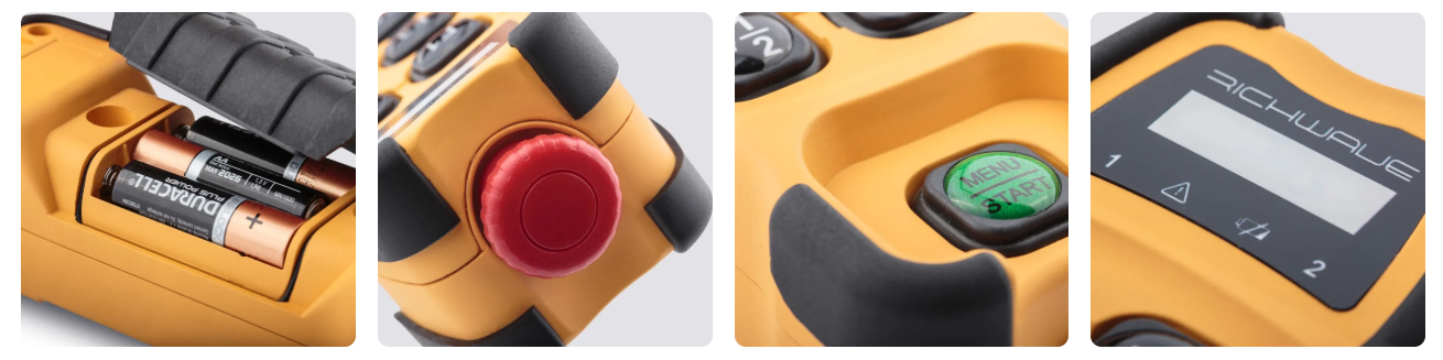 RichWave TE-S401A   /  TE-S402A  4-Button Single-Speed Overhead Crane Remote Control Transmitter