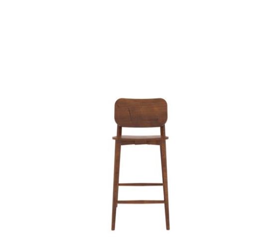 SUREEN , Modern Beech Wood Bar Stool with Plywood Backrest