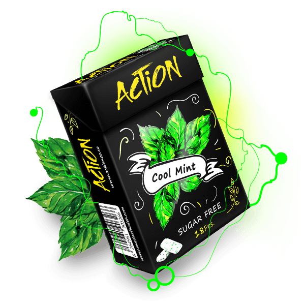 Caffeine 25mg per PCs  Rime (Cool Mint) Chewing gum