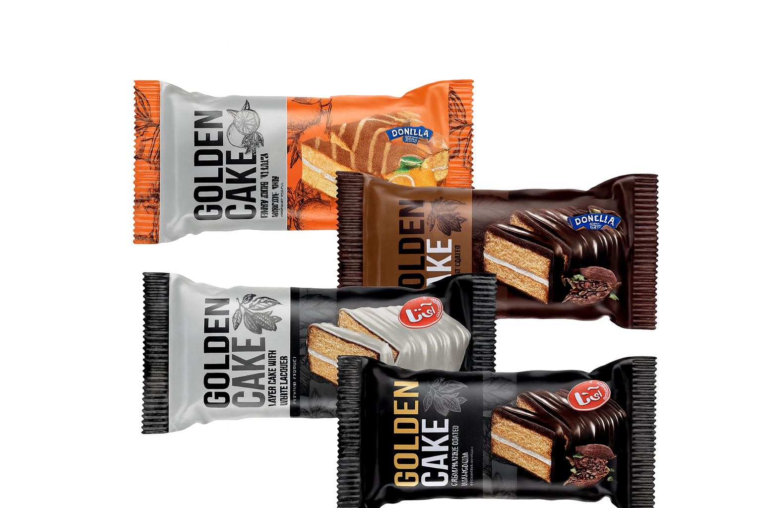 Golden Layer Cake  Assorted Flavors (Chocolate / Vanilla / Orange / Milk Cocoa)