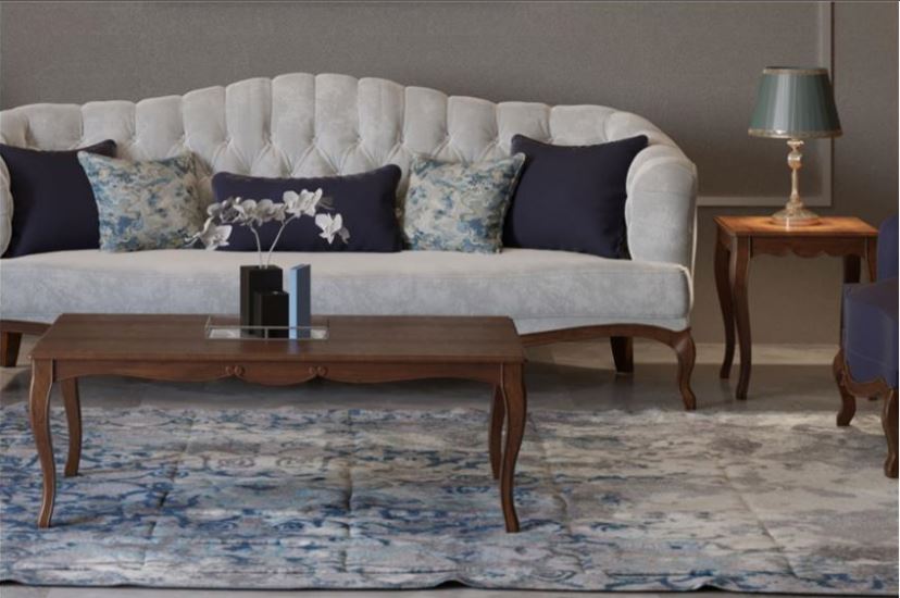 DAYAN , Rectangular Beech-Veneered Coffee Table with Beech Wood Legs