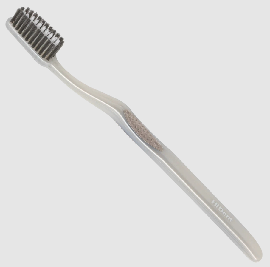 HiDent diamond orthodontic charcoal soft toothbrush with cap