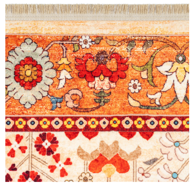 Pile Material Polyester-Polyogen Rug, Traditional Collection-Dark Orange 900403