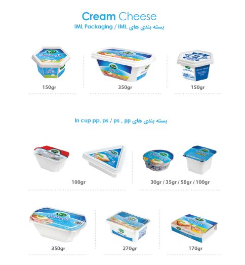 Pasteurized Cream Cheese Polypropylene & Polystyrene (20, 30, 35, 50, 60, 80, 100, 170, 270, 350, 750, 1500 gr) & IML (150, 350 gr) 