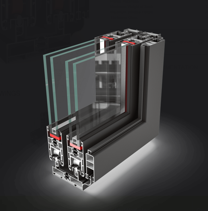 thermal break sliding window  system TS 77-B 